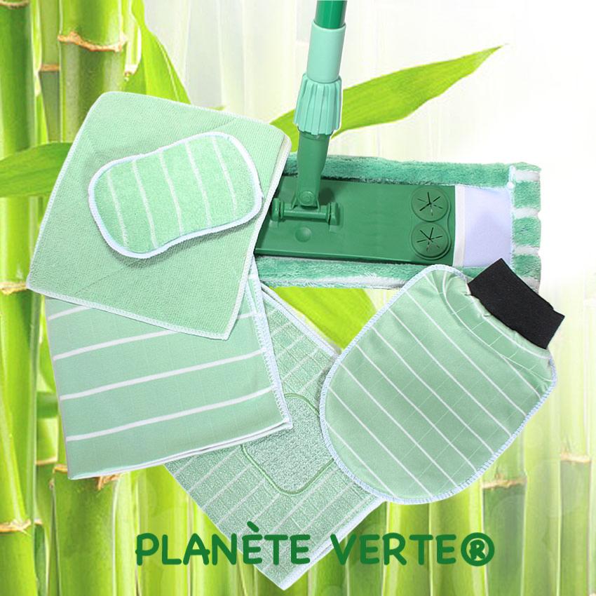 Ensemble lingettes microfibres bambou planète verte ®